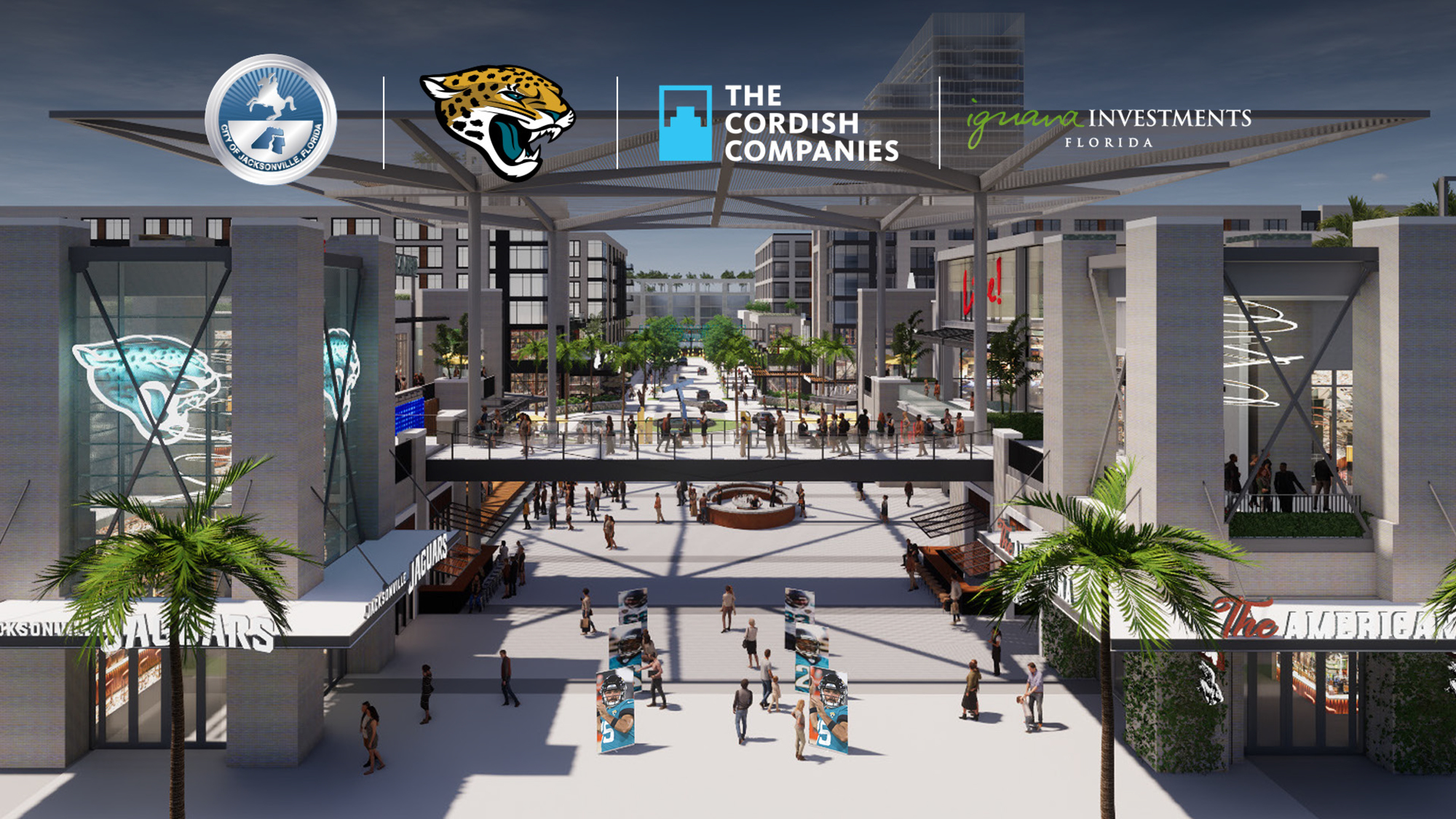 Project partners include the city, the Jacksonville Jaguars and The Cordish Companies and Iguana Investments.