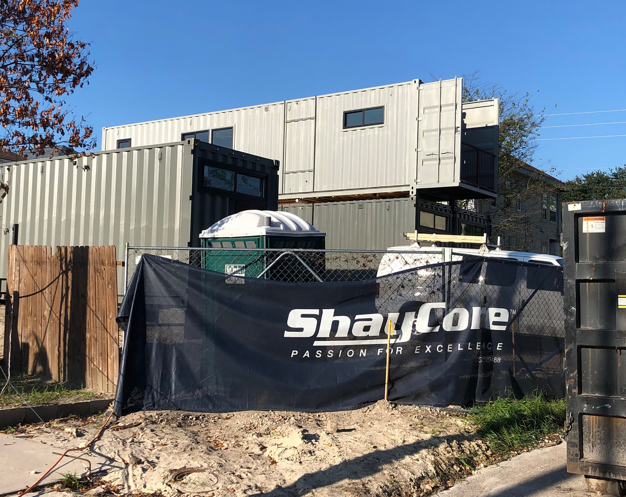 ShayCore L.L.C. is building the shipping container homes.