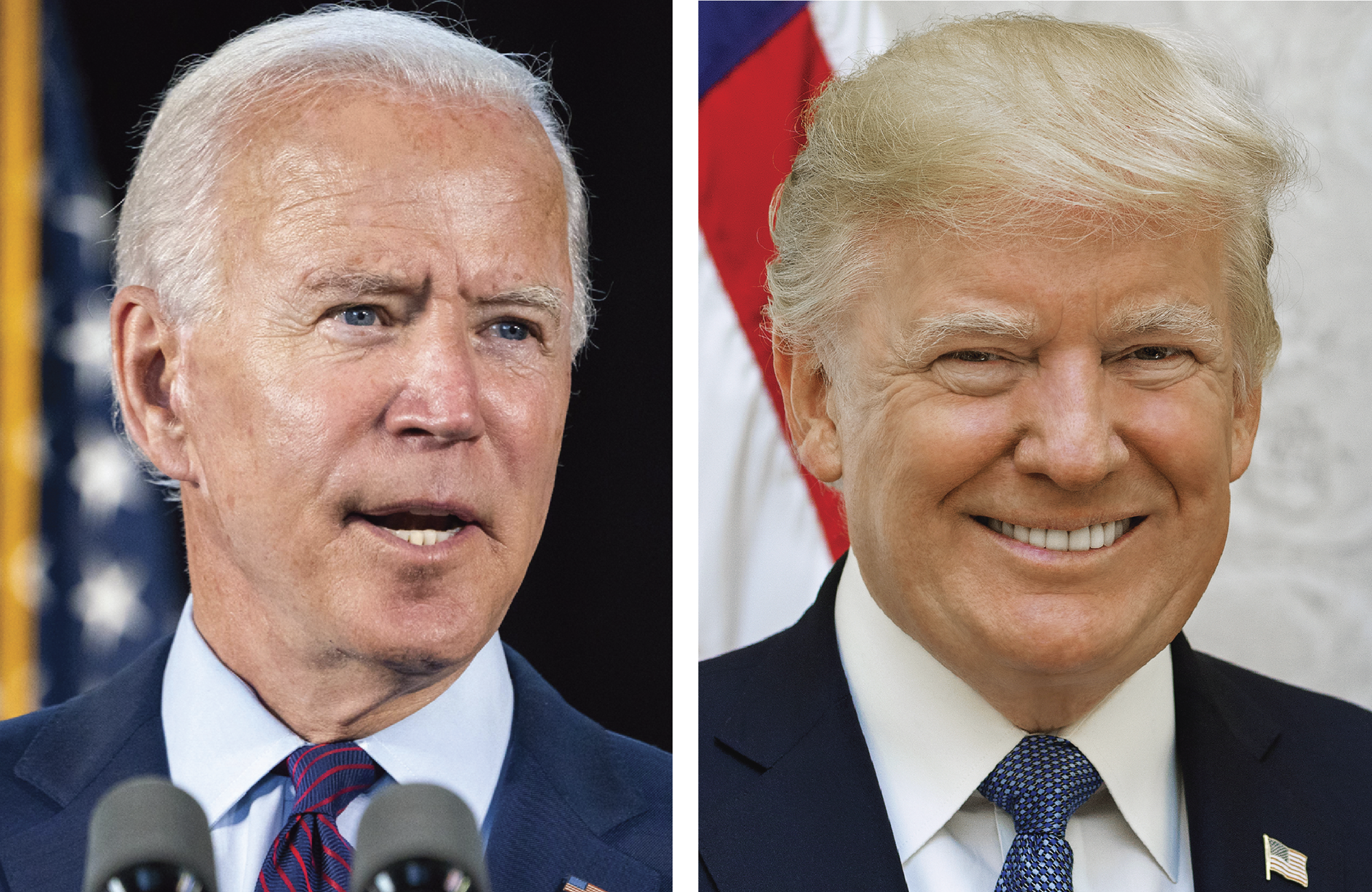 Former Vice President Joe Biden, a Democrat, and President Donald Trump. a Republican, offer a contrast in CEO skills and philosophies.