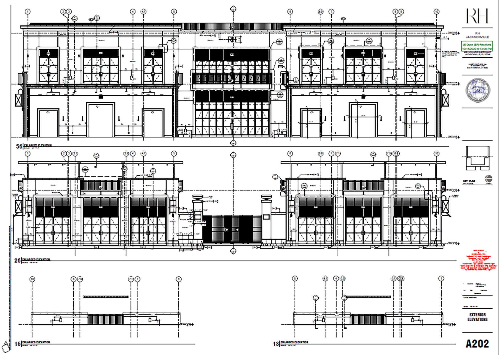 Plans show the front of the RH store.