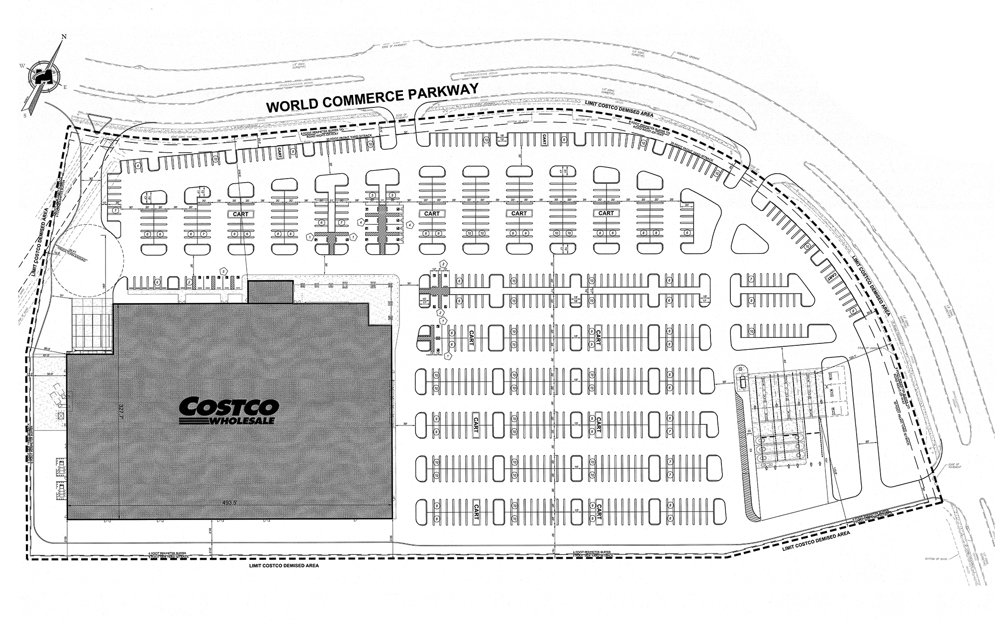 The site plan for the Costco at 655 World Commerce Parkway near World Golf Village in St. Johns County.