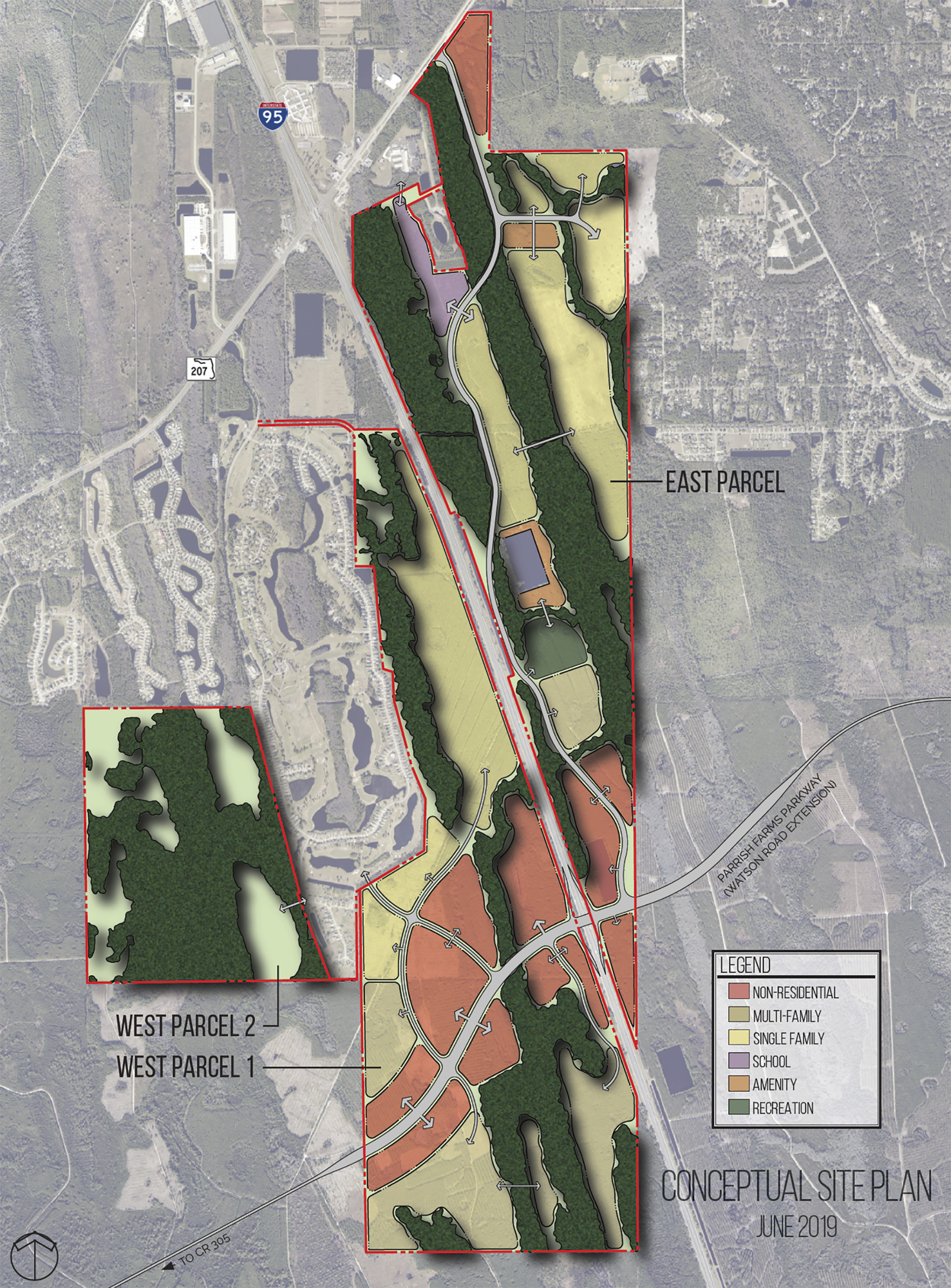 The site plan for Parrish Farms.