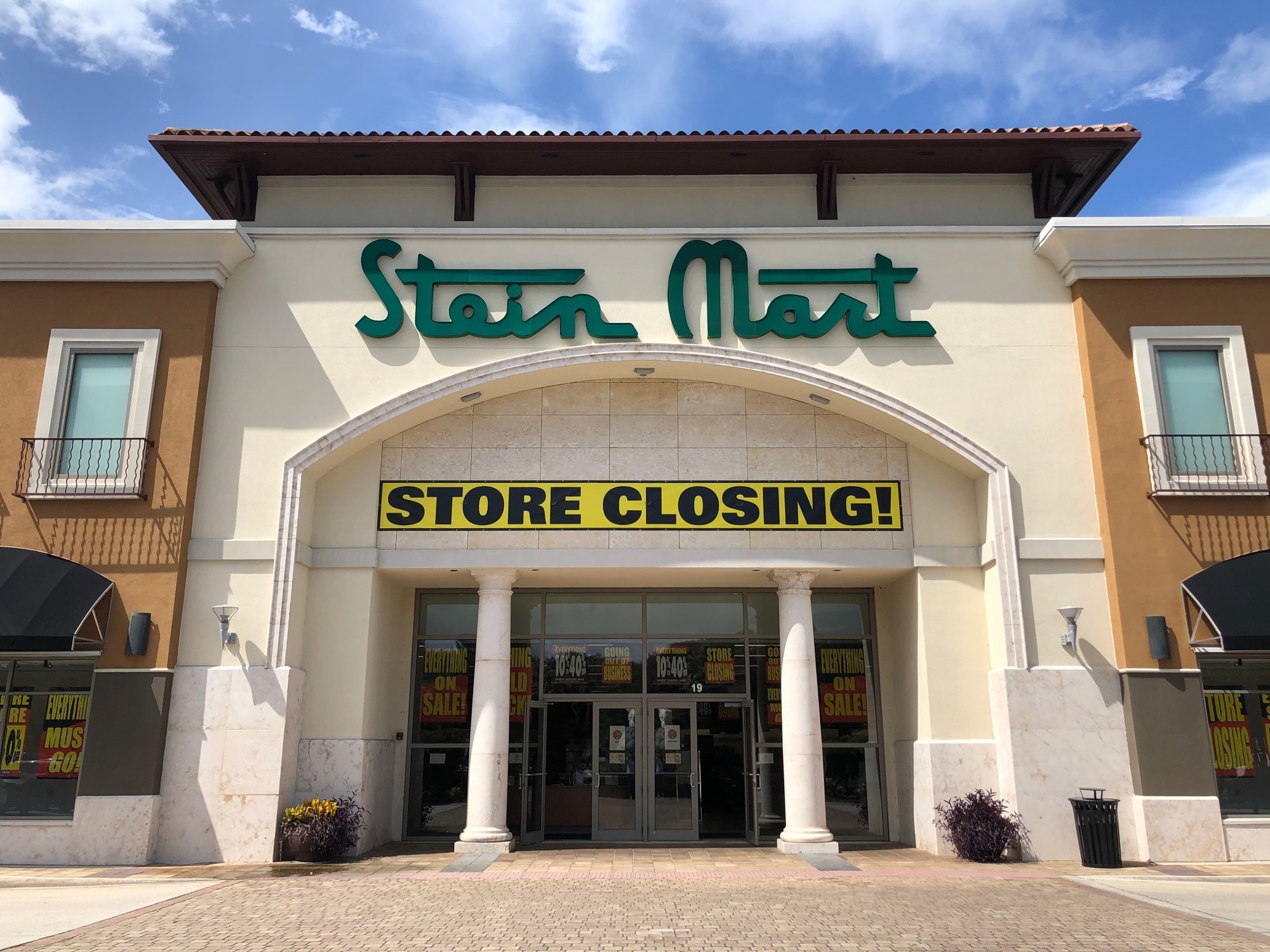 Regency Centers said five of its shopping centers had Stein Mart stores. The bankrupt Jacksonville-based fashion retailer closed all of its stores in October.