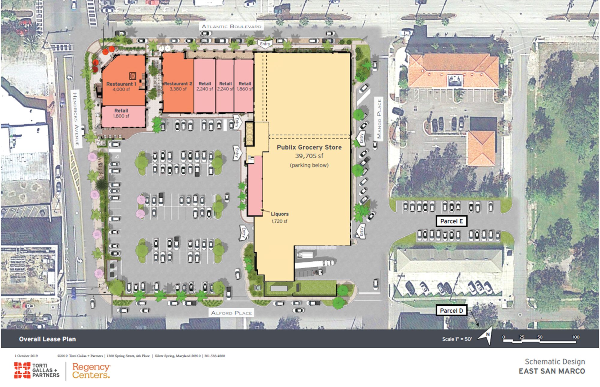 The site plan for the Publix and shops at East San Marco.