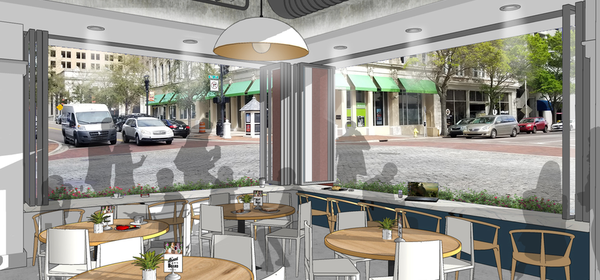 A rendering of The Bread & Board in Downtown Jacksonville.