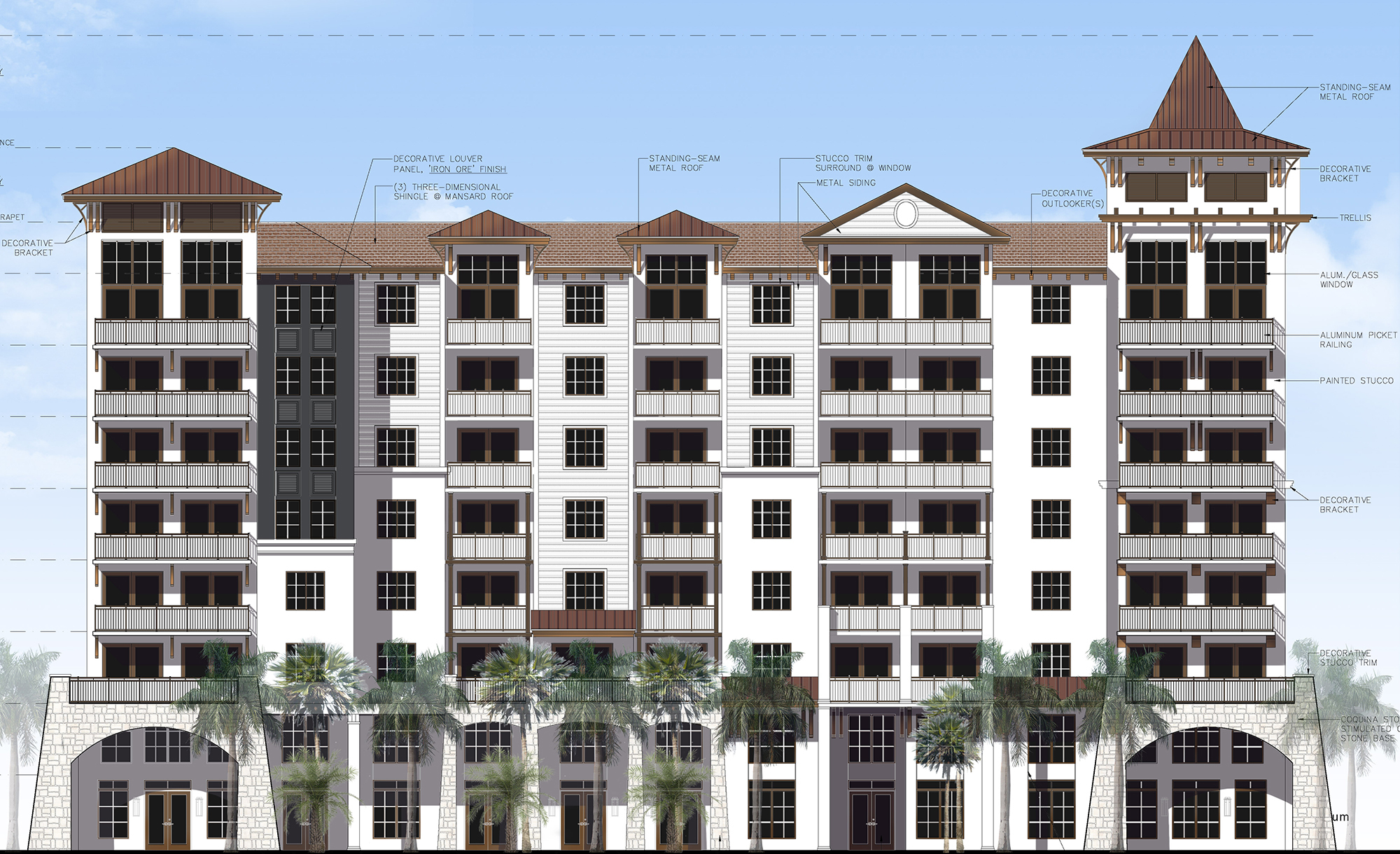 The north elevation for RD River City Brewery apartments.