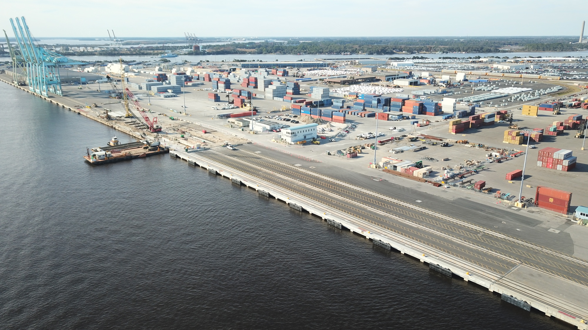 The project is part of $104 million in berth enhancements at the SSA Jacksonville Container Terminal.