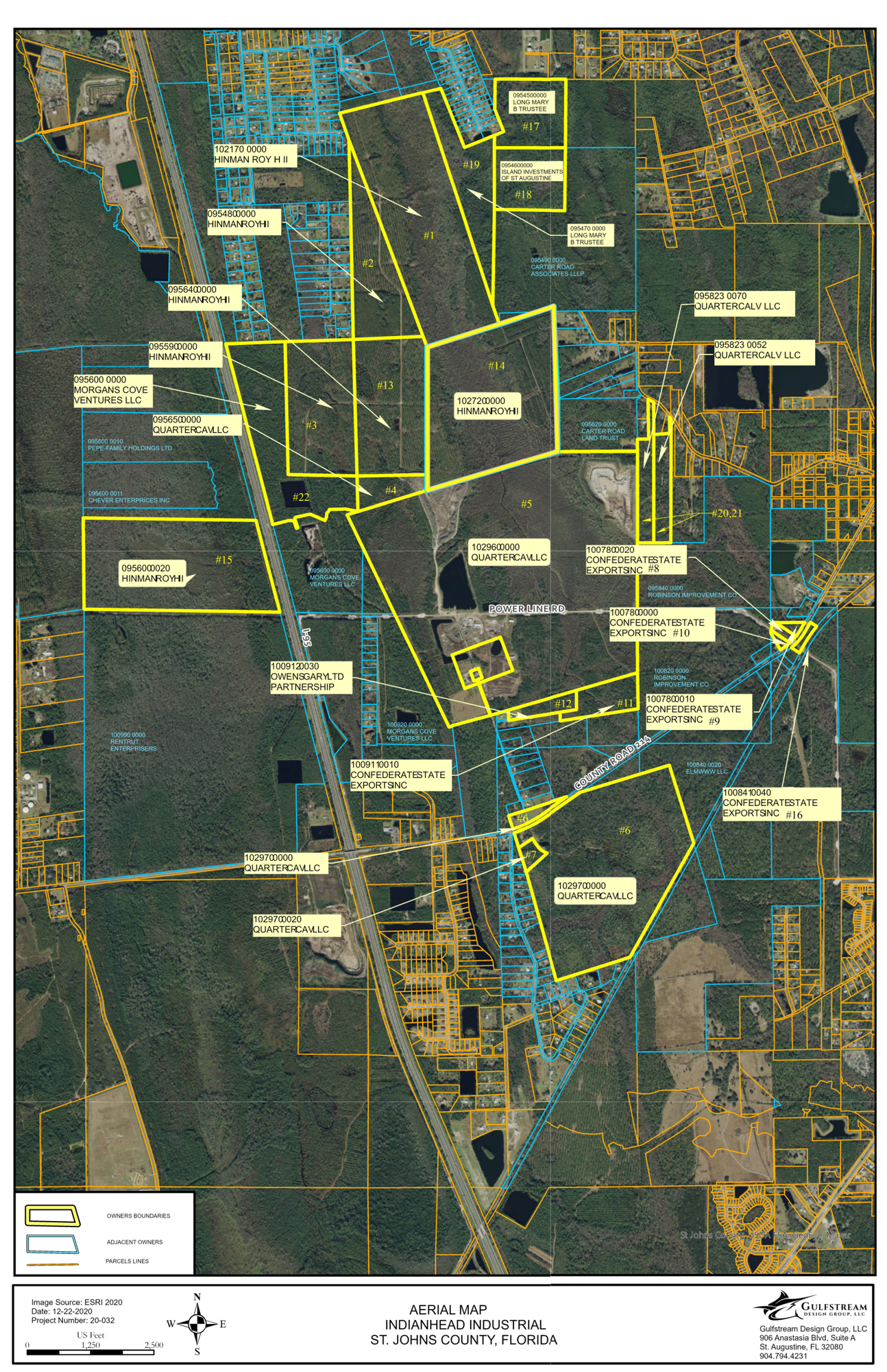 An aerial map of the Indianhead Industrial properties.