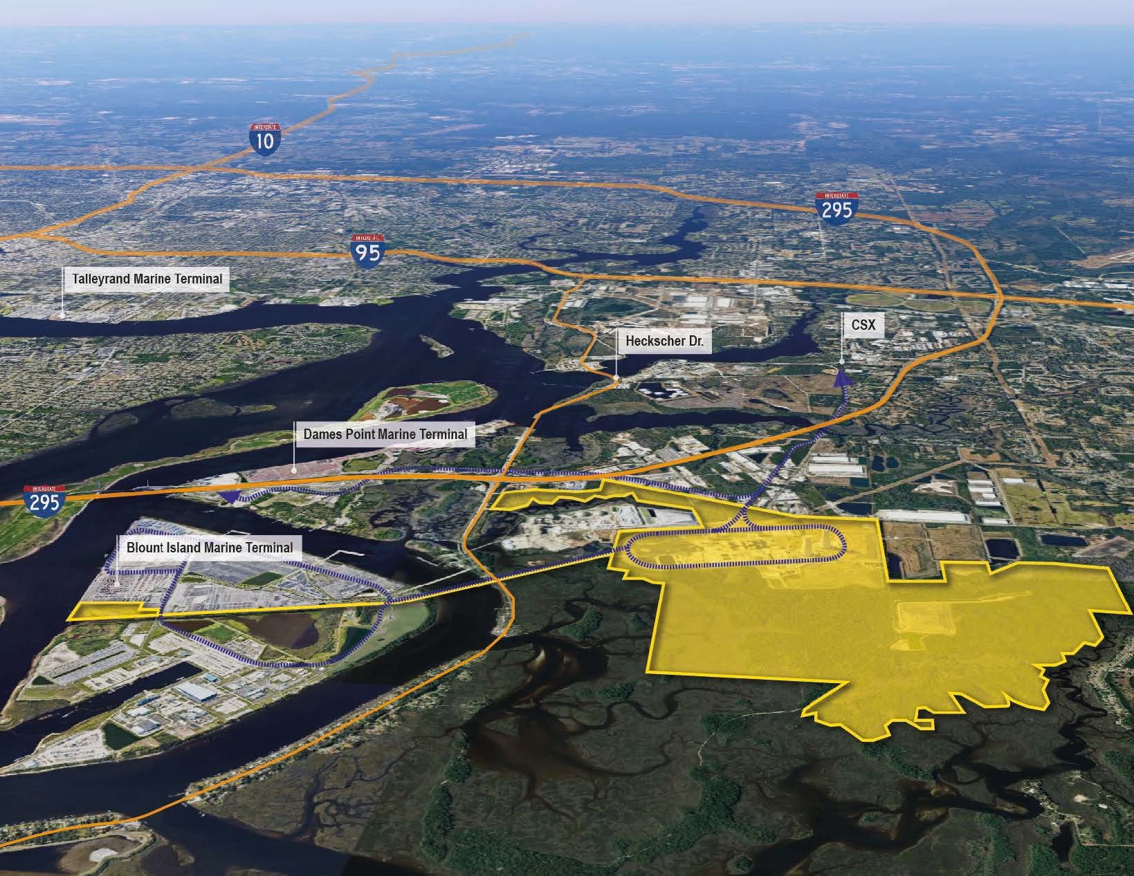 The St. Johns River Power Park and surrounding parcels in North Jacksonville.