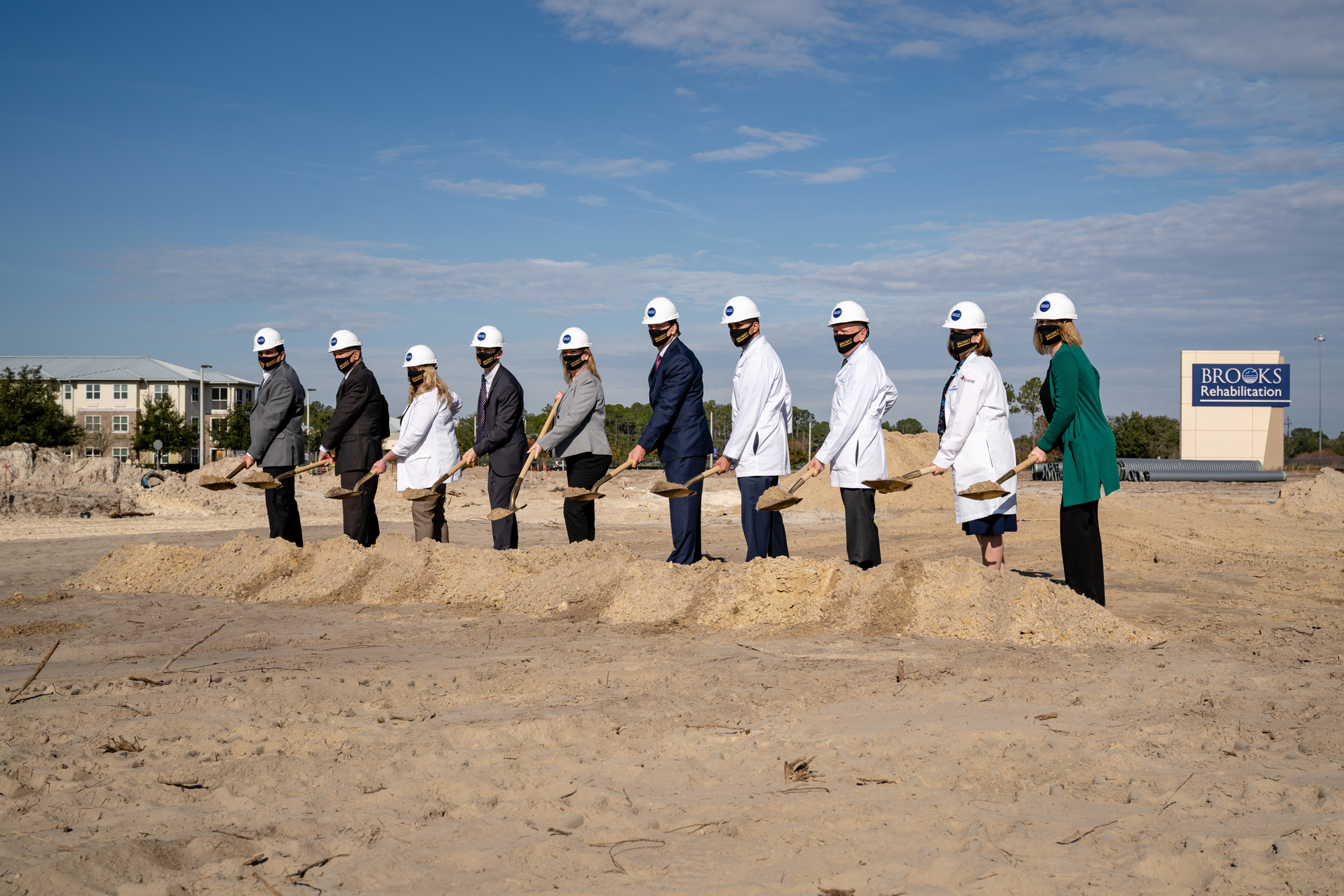 Brooks Rehabilitation officials and dignitaries break ground on the 60-bed hospital at 6400 Brooks Bartram Drive.