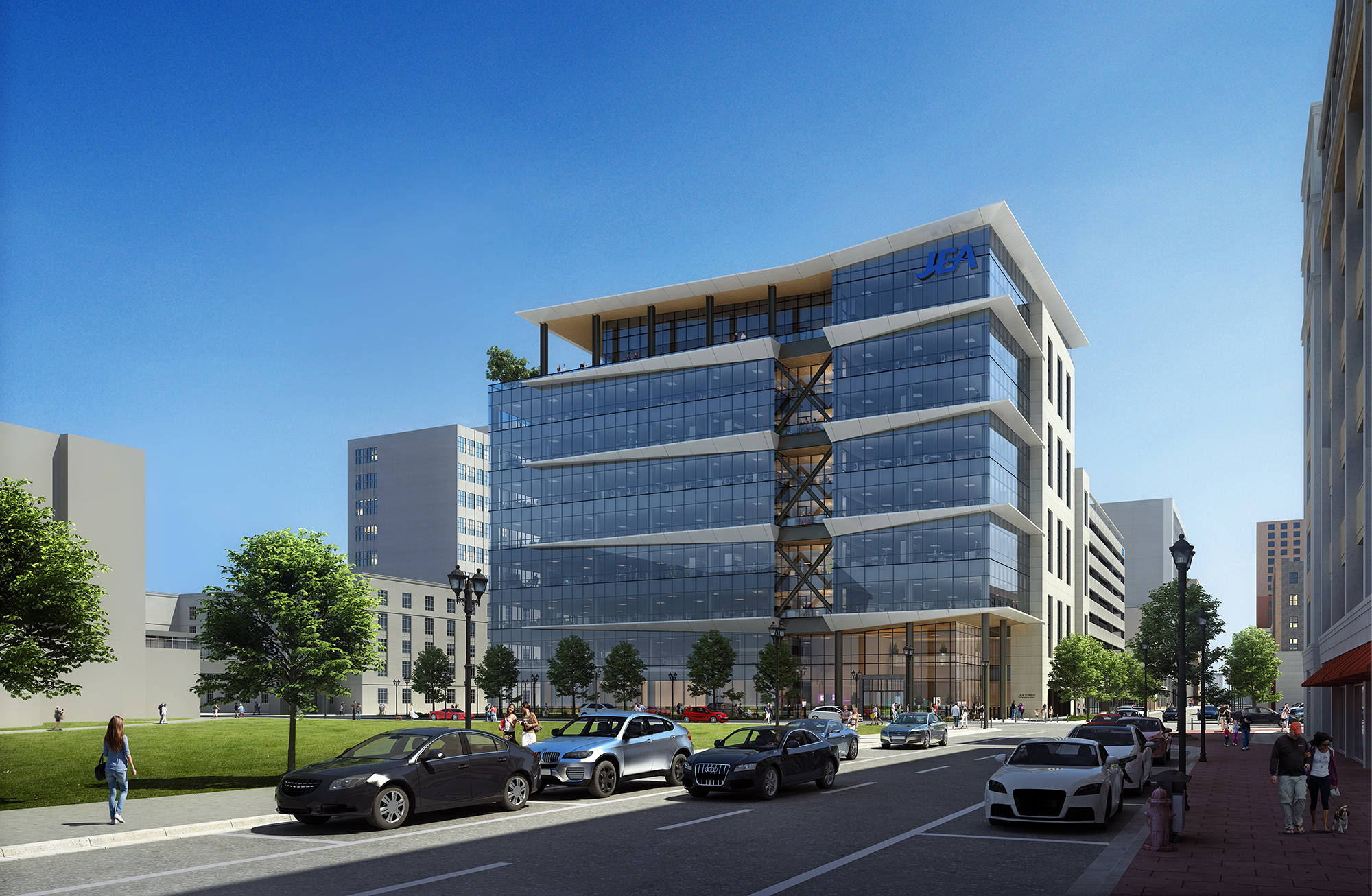 JEA's eight-story, $64 million to $68 million headquarters under construction at 225 N. Pearl St. Downtown.