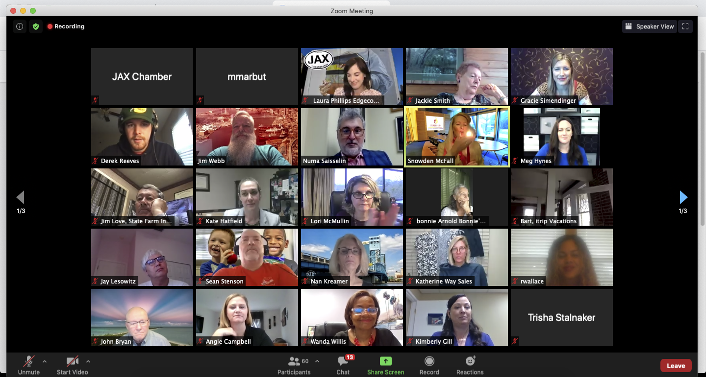 More than 80 members of JAX Chamber’s Downtown Council and guests met via Zoom.