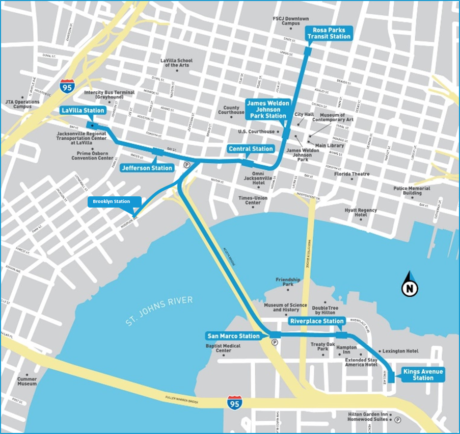 A Skyway route map with the Brooklyn addition.