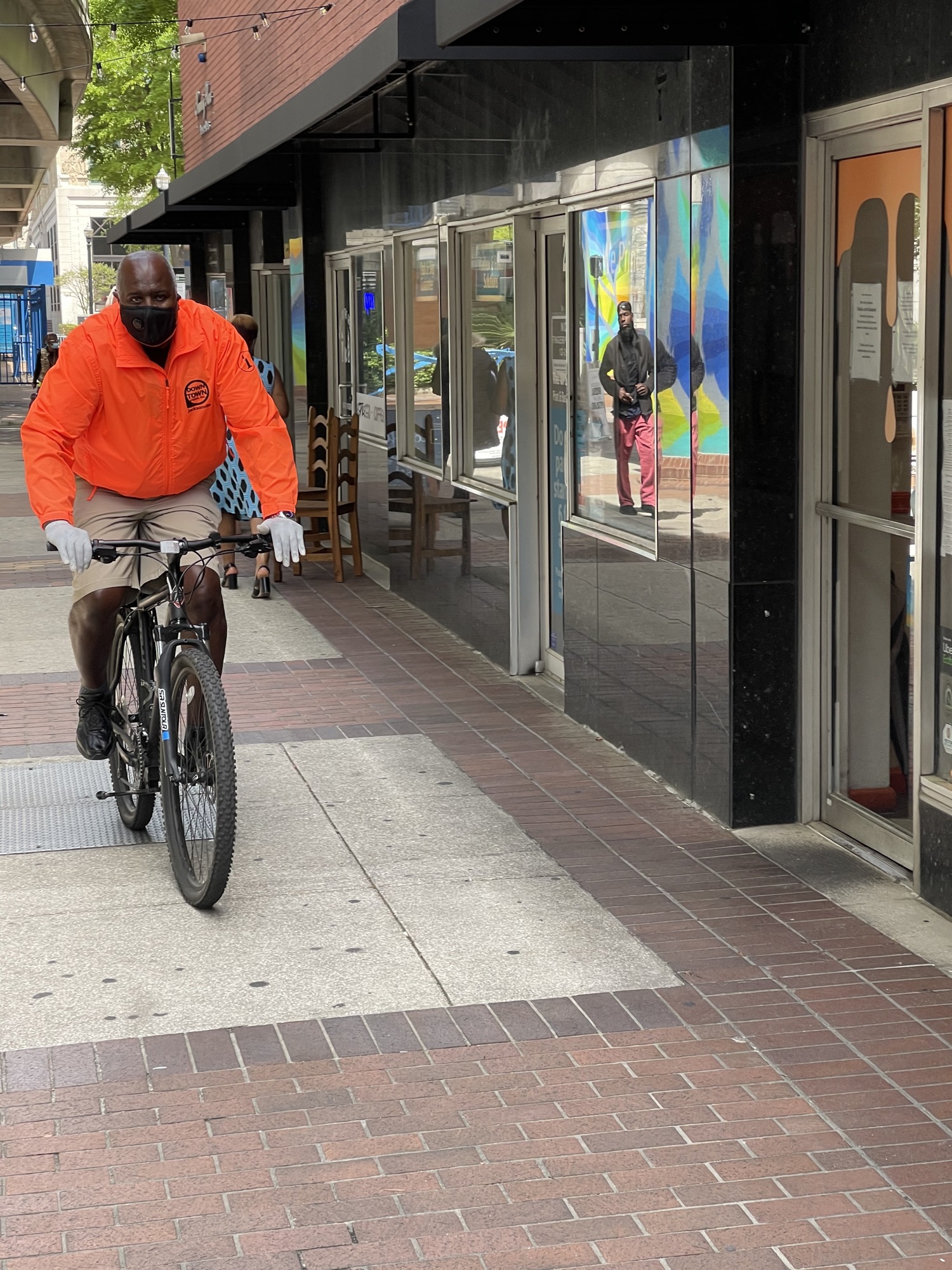 Downtown Ambassadors can be easily spotted by their orange shirts.