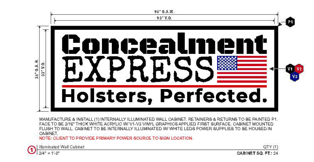 The Concealment Express sign.