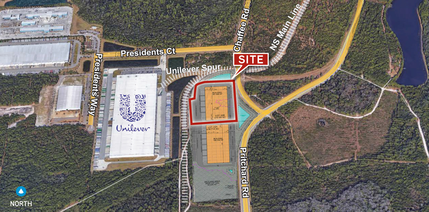 The warehouse site is near Chaffee Road.