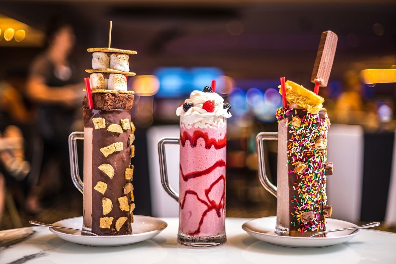 Milkshakes offered by the Sugar Factory.
