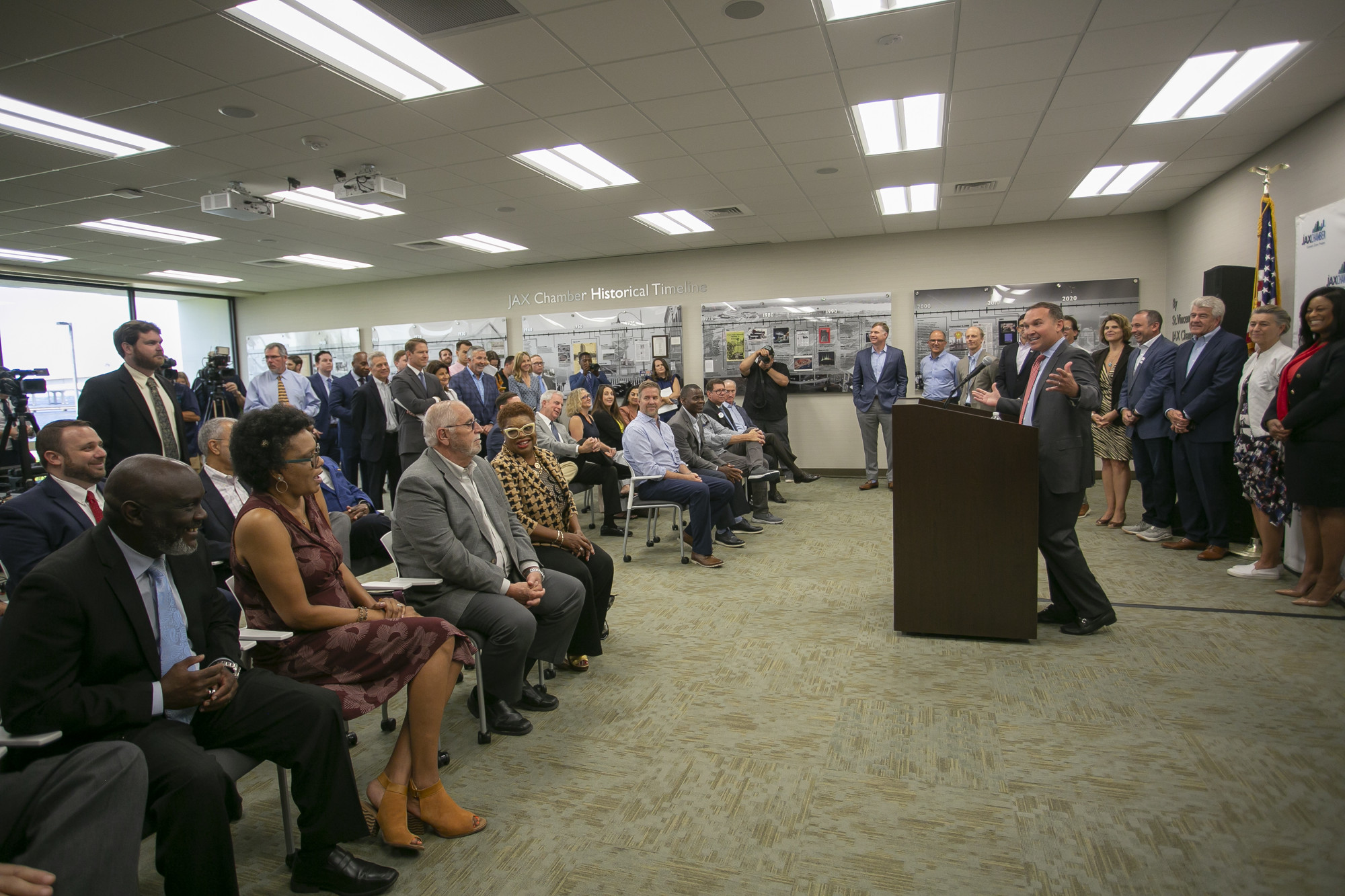 Jacksonville Mayor Lenny Curry takes part in the Dun & Bradstreet announcement of its move to Jacksonville on May 20 at the JAX Chamber headquarters. (City of Jacksonville photo)
