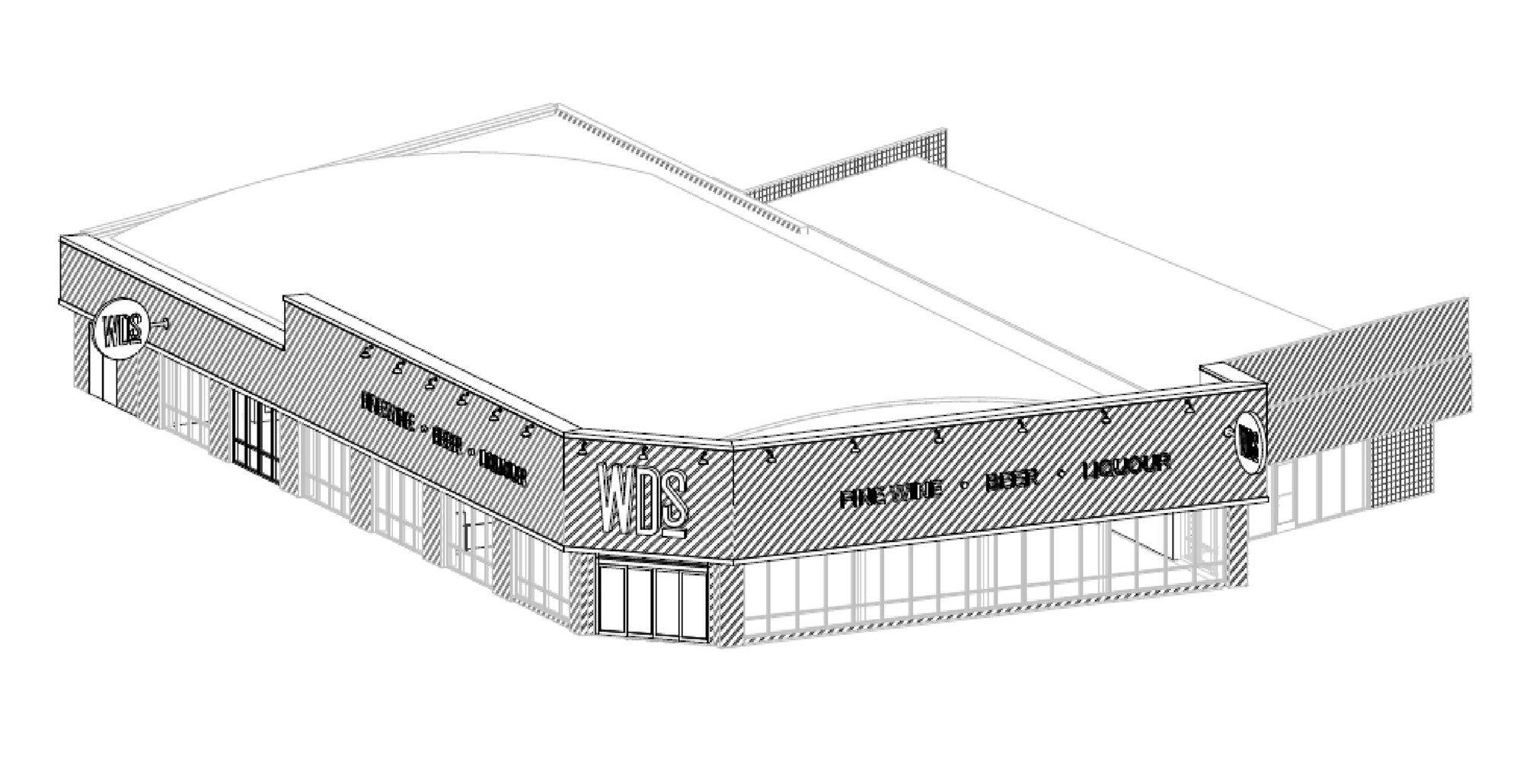 A sketch of the new Winn-Dixie liquor store in Miramar Center.