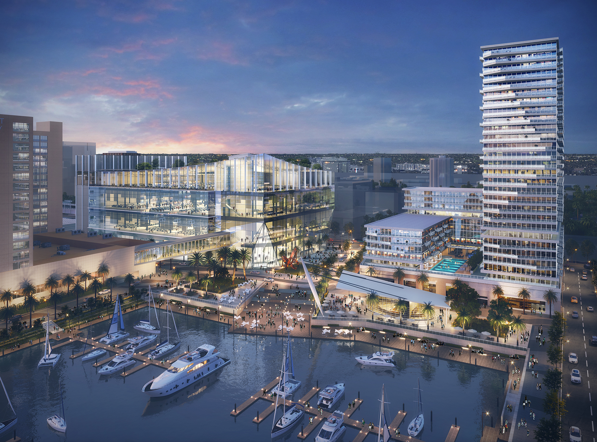 The marina would comprise a two-level restaurant, retail and entertainment plaza.