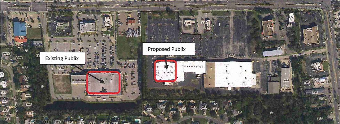 The deal means almost side-by-side Publix stores at 580 Atlantic Blvd., the former Lucky’s Market, and the larger existing store at 630 Atlantic Blvd.