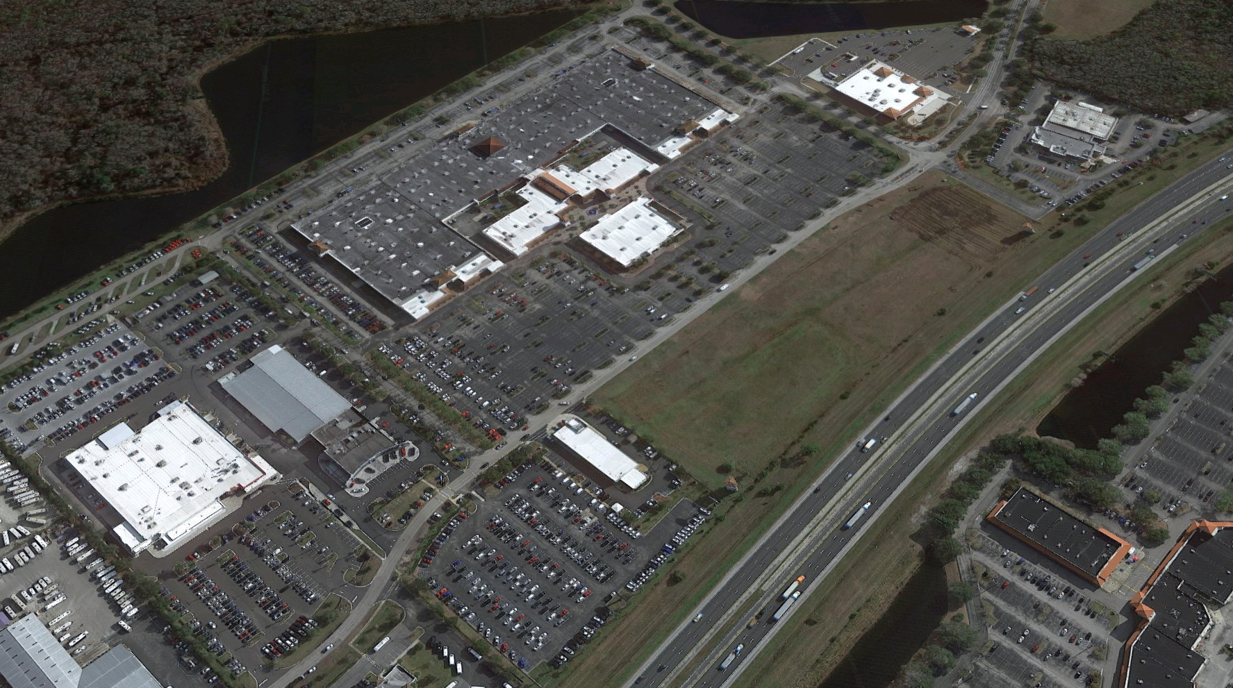 St. Augustine Outlets is on the east side of Interstate 95. (Google)