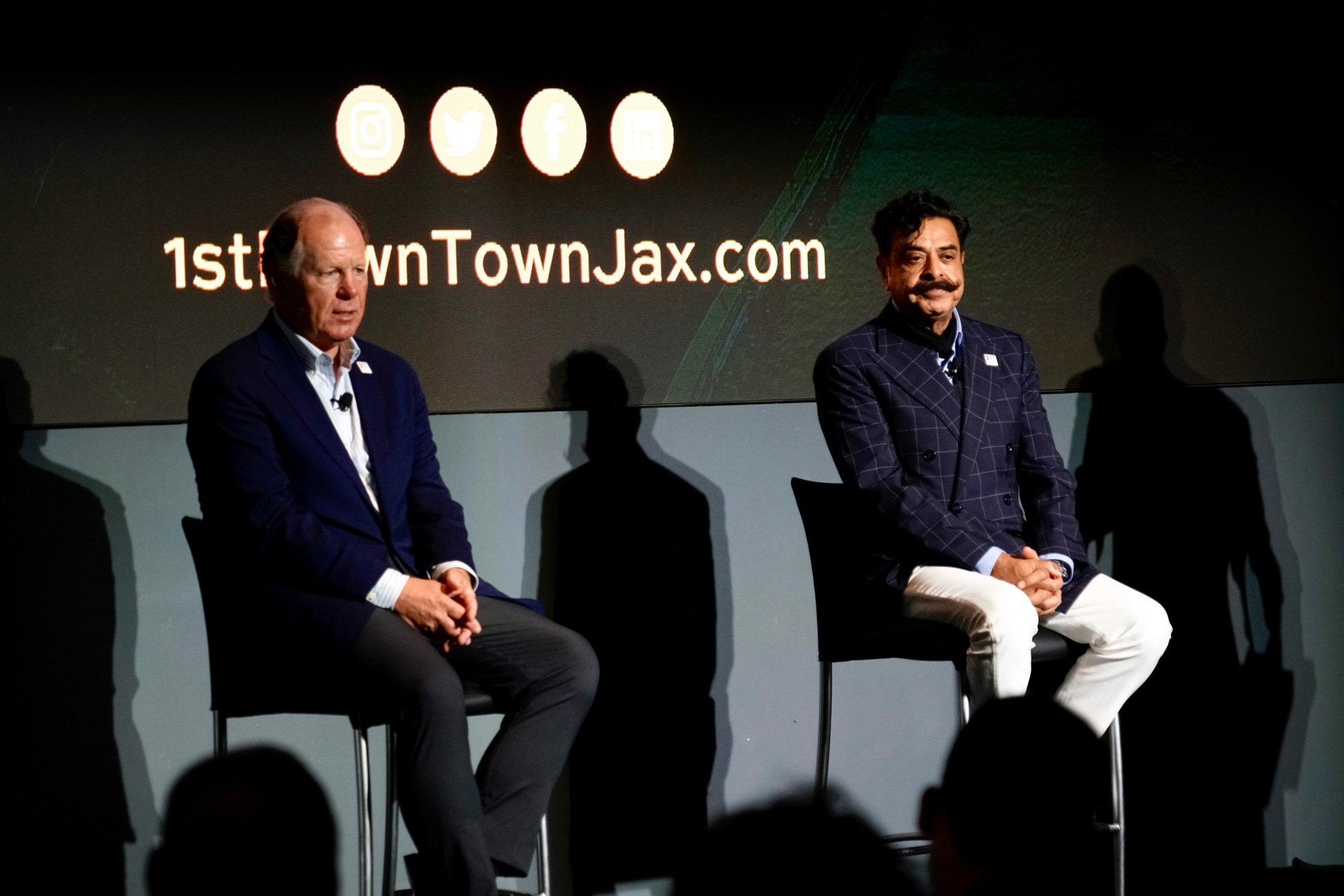 Jacksonville Jaguars President Mark Lamping and team owner Shad Khan present the plans for a Four Seasons Hotel Downtown on June 3 at TIAA Bank Field.