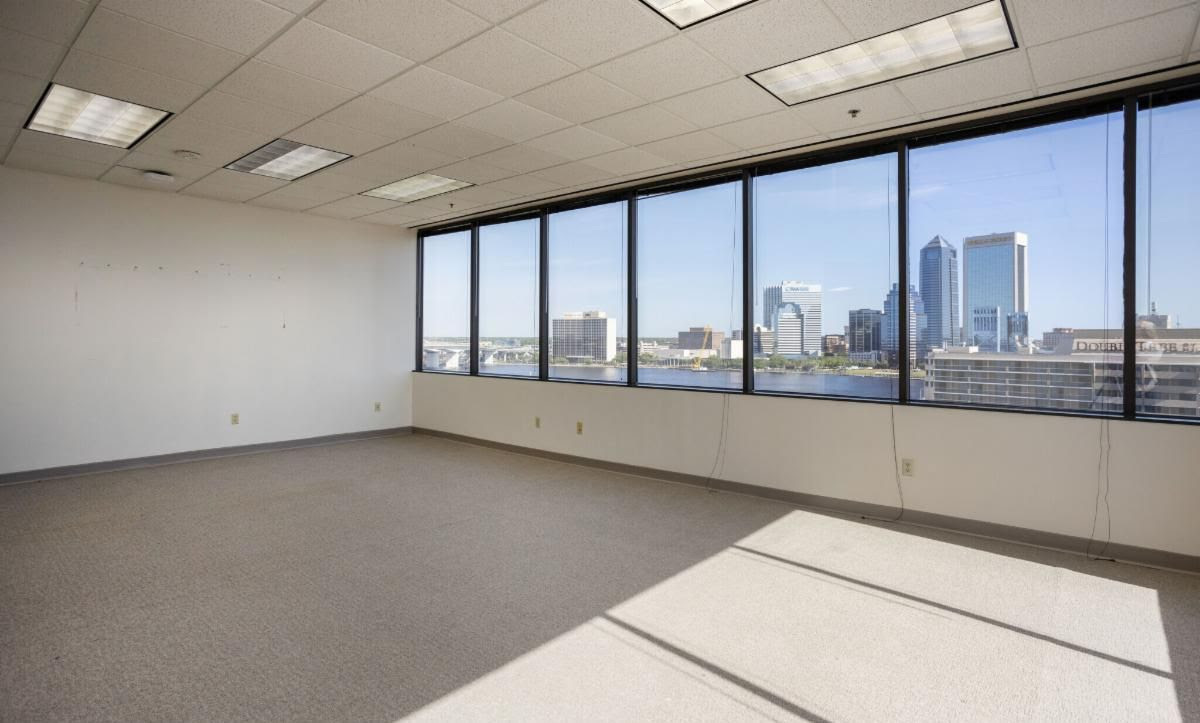 The former Stein Mart headquarters features views of the Downtown skyline.