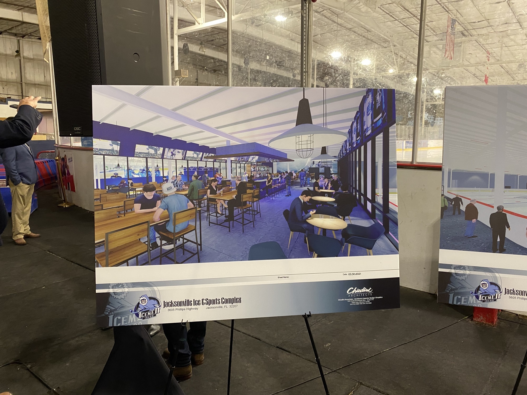 The Igloo's sports bar will have floor-to-ceiling windows so guests can eat and drink with a view of the rinks.