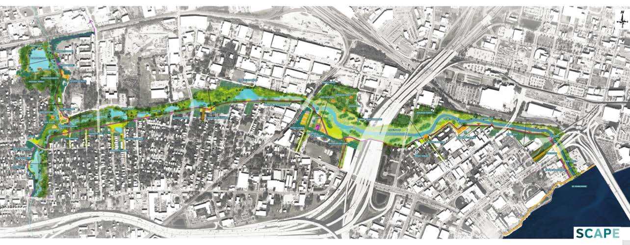Plans for a park along McCoy's Creek to the St. Johns River.