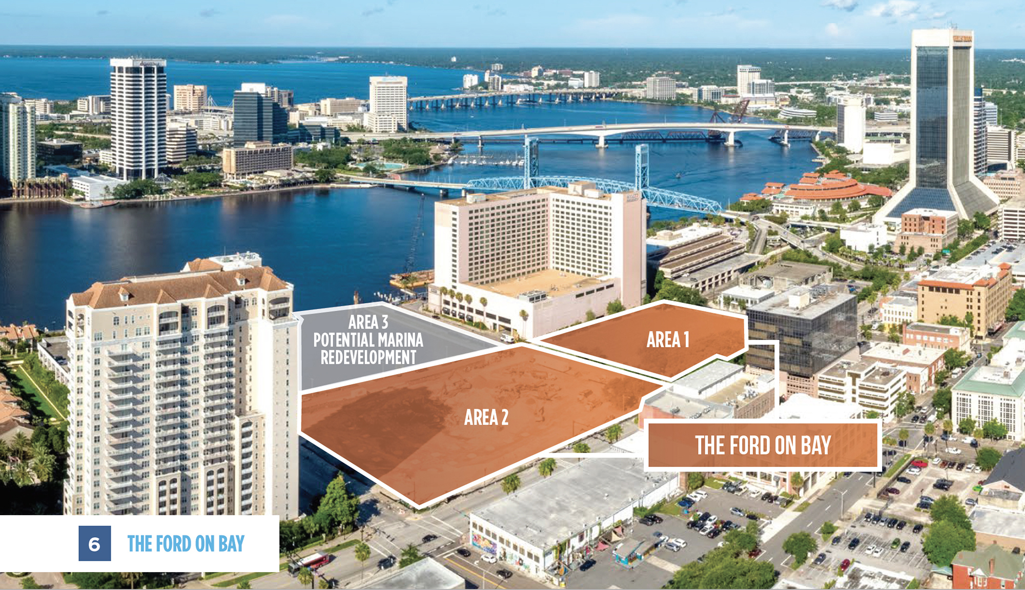 The Ford on Bay site Downtown along the St. Johns River.