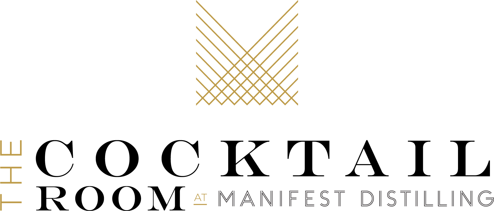 The logo for The Cocktail Room at Manifest Distilling.