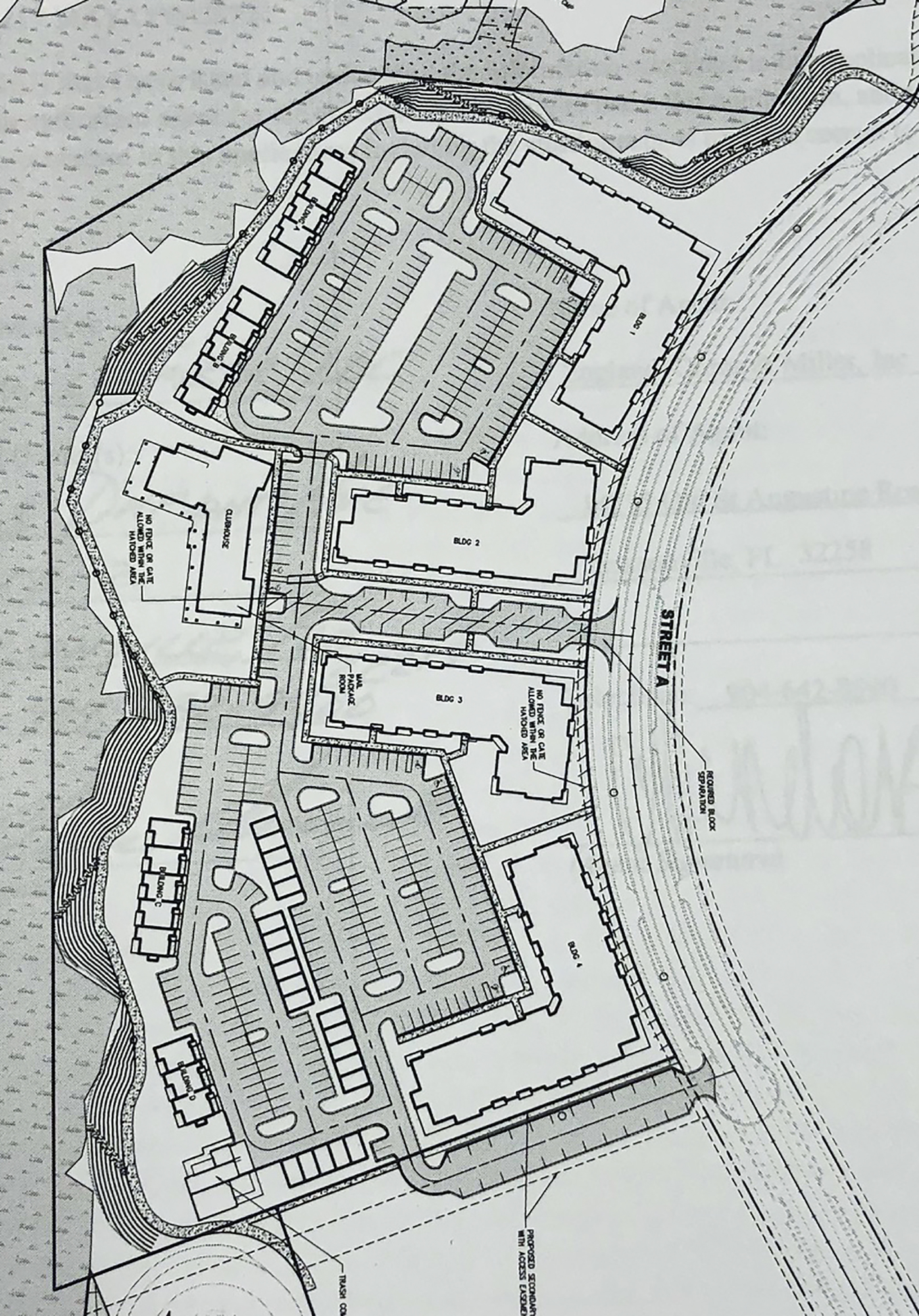 The site plan for the development.