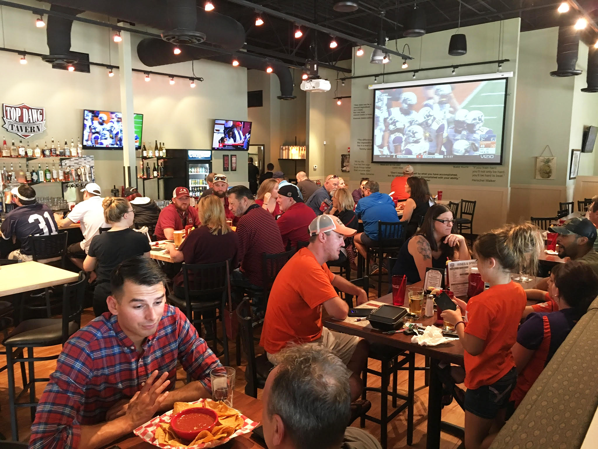 The restaurants offer the SEC Network, ACC Network and Big Ten Network as well as NFL Sunday Ticket.