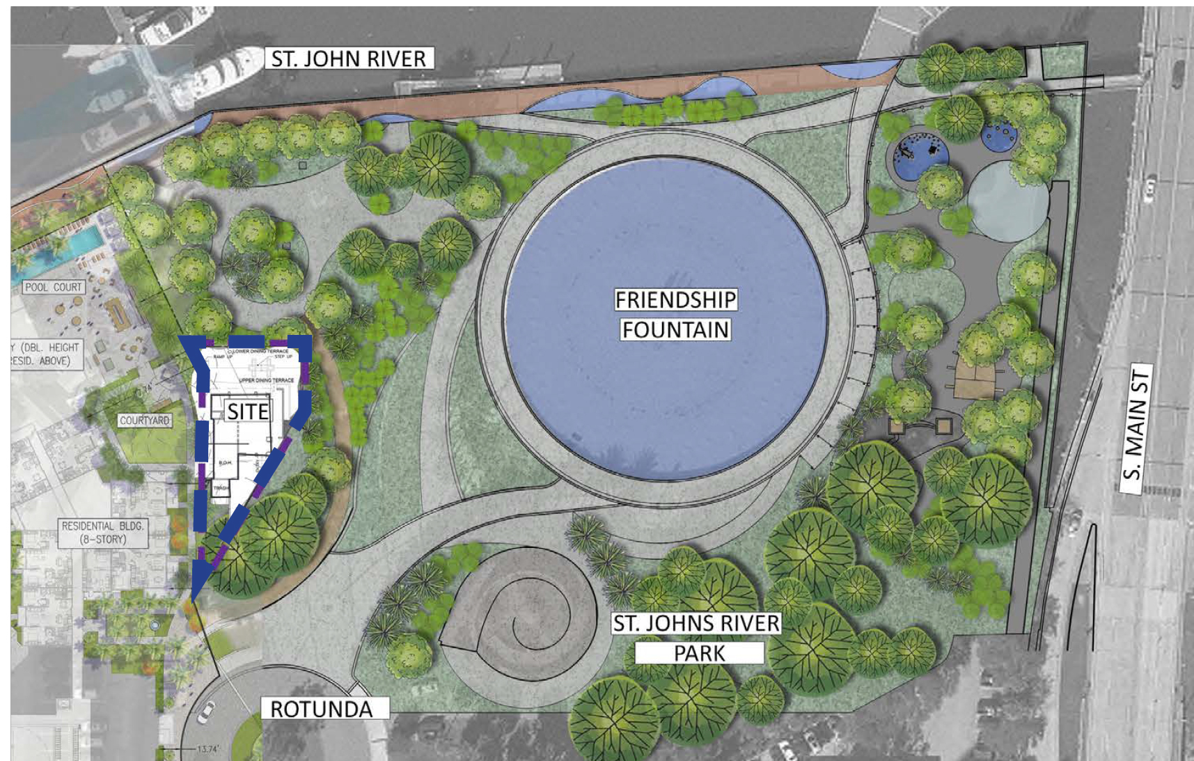 The property site plan for Restaurant at Manor.