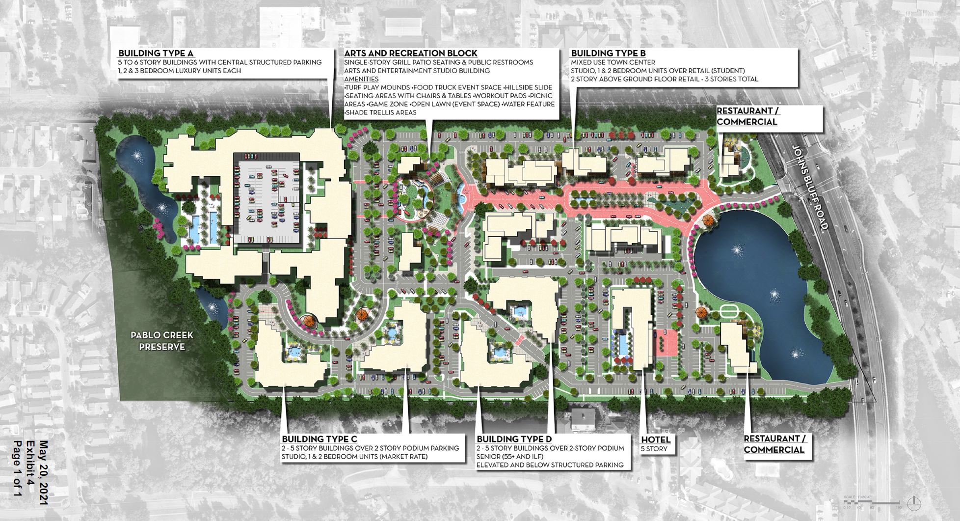 A conceptual site plan for The Village at Town Center.