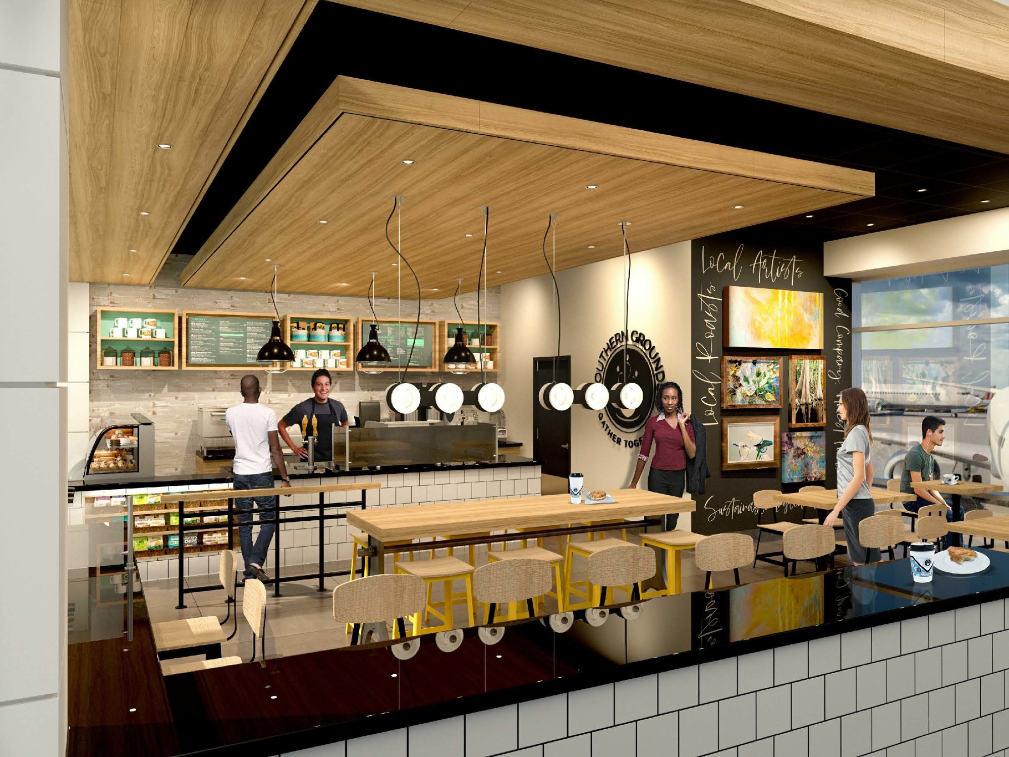 Southern Grounds & Co. will open in Concourse A by the end of the year.