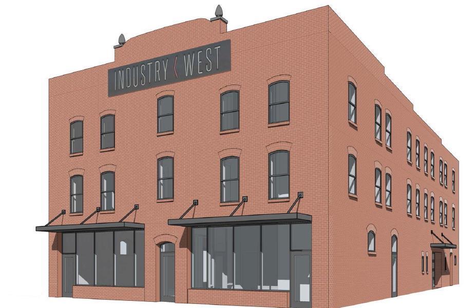 An artist's rendering of the Industry West headquarters.