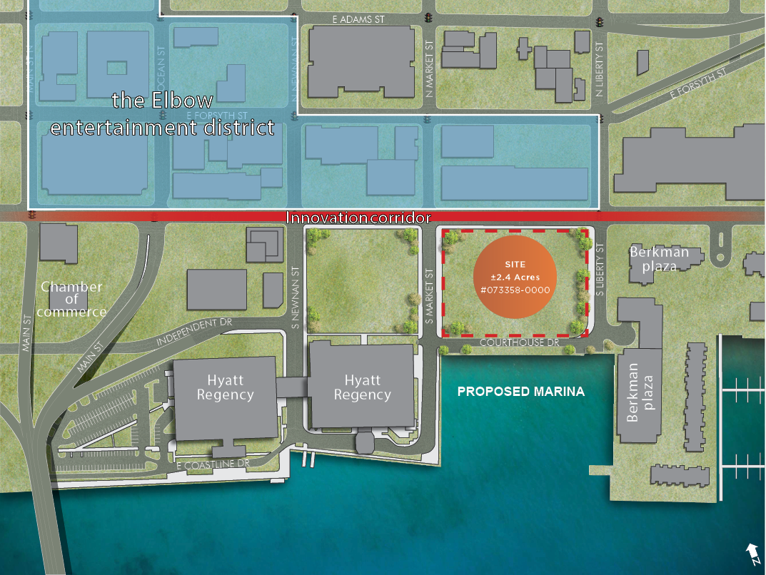 A map of The Ford on Bay site.