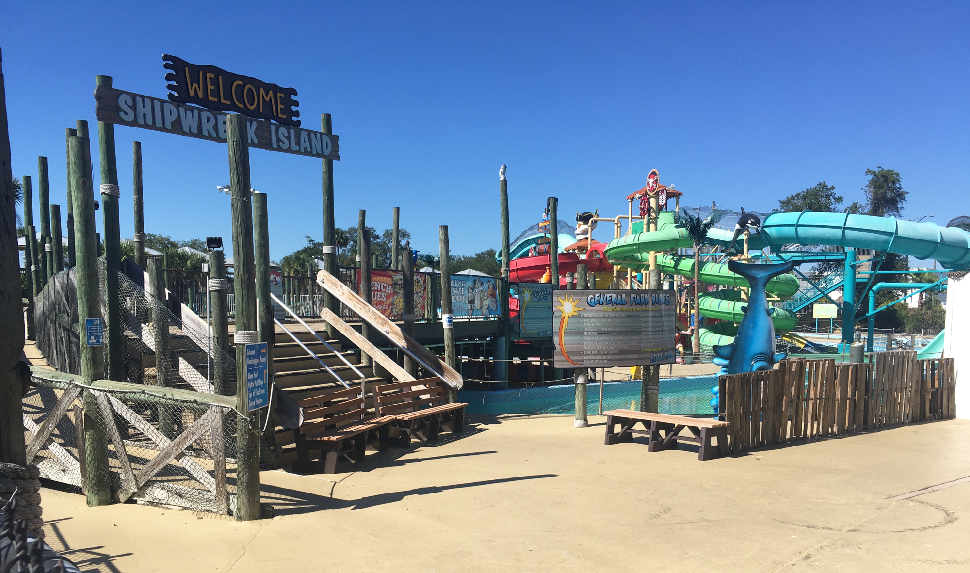 The water park at Adventure Landing is closed for the season.