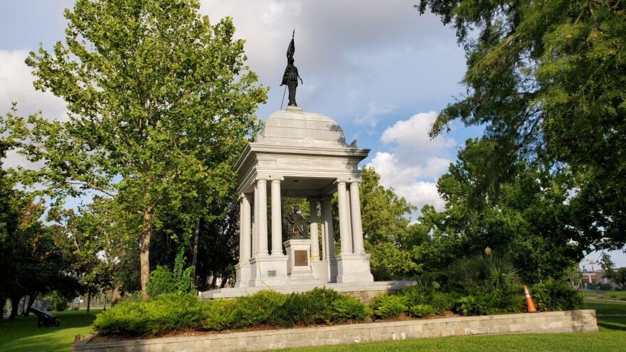 The Tribute to the Women of the Confederacy monument in Springfield Park was dedicated in 1915. (WJCT)