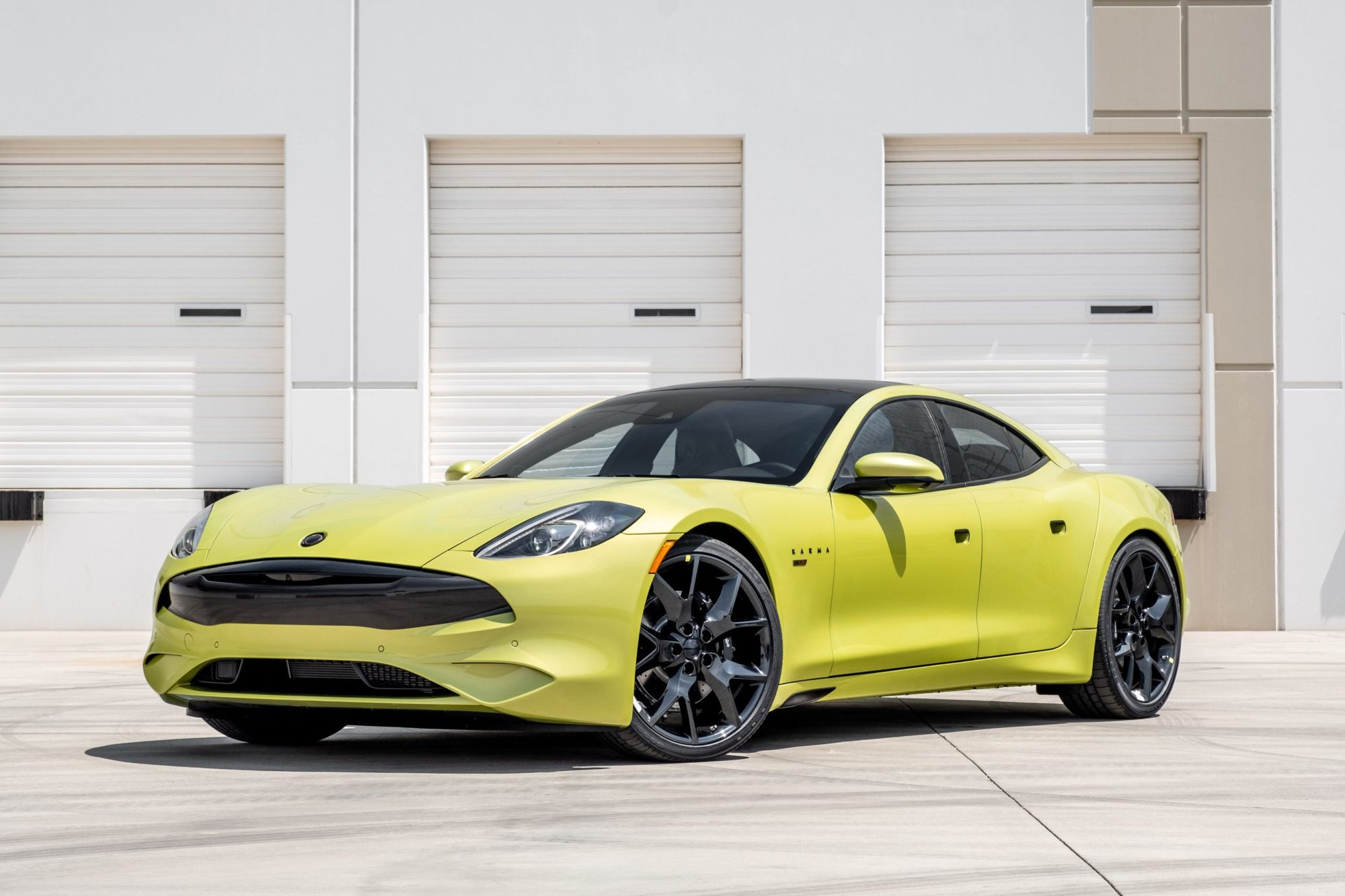 The Karma Automotive GS-6 in Saguaro Green. The cars start at about $80,000.
