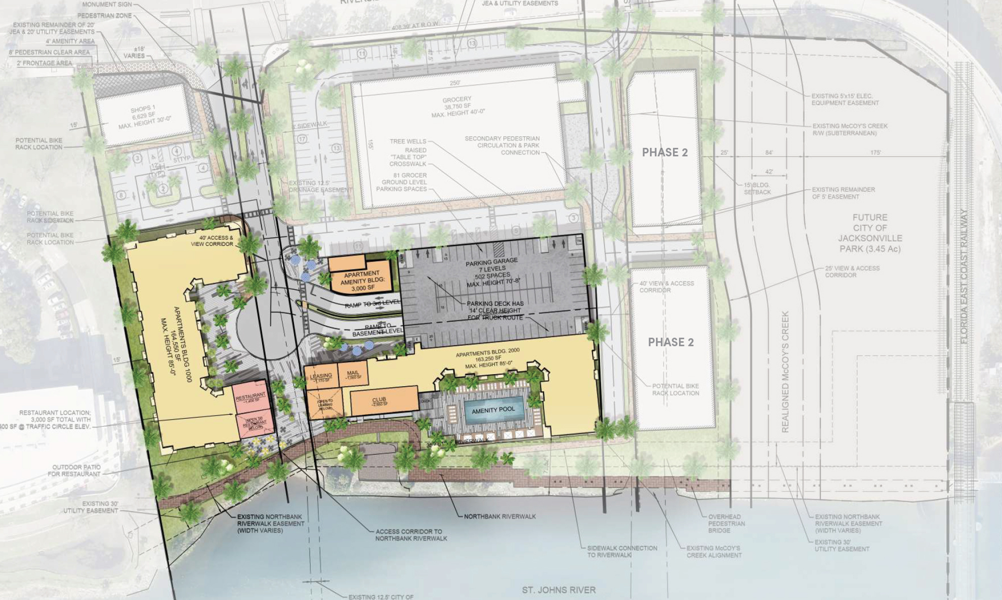 The site plan for the One Riverside Project