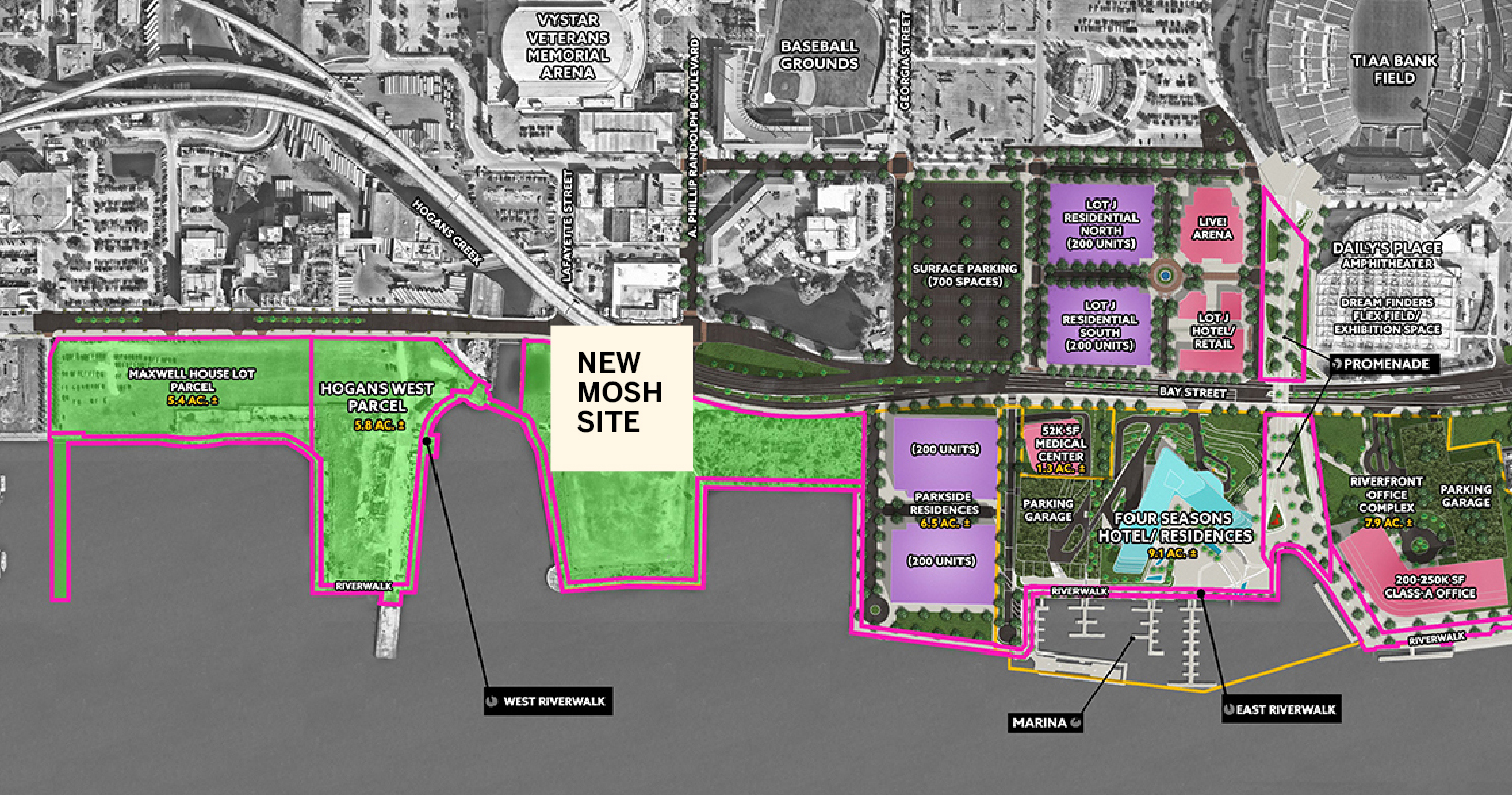 The proposed MOSH site at the Shipyards is near Shad Khan's Four Seasons Hotel development.