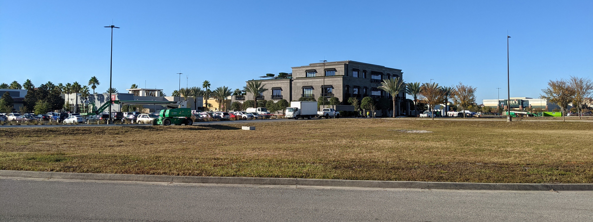 RH Jacksonville comprises 70,000 square feet of indoor and outdoor space on three levels. This is the view from the Southeast corner of St. Johns Town Center.