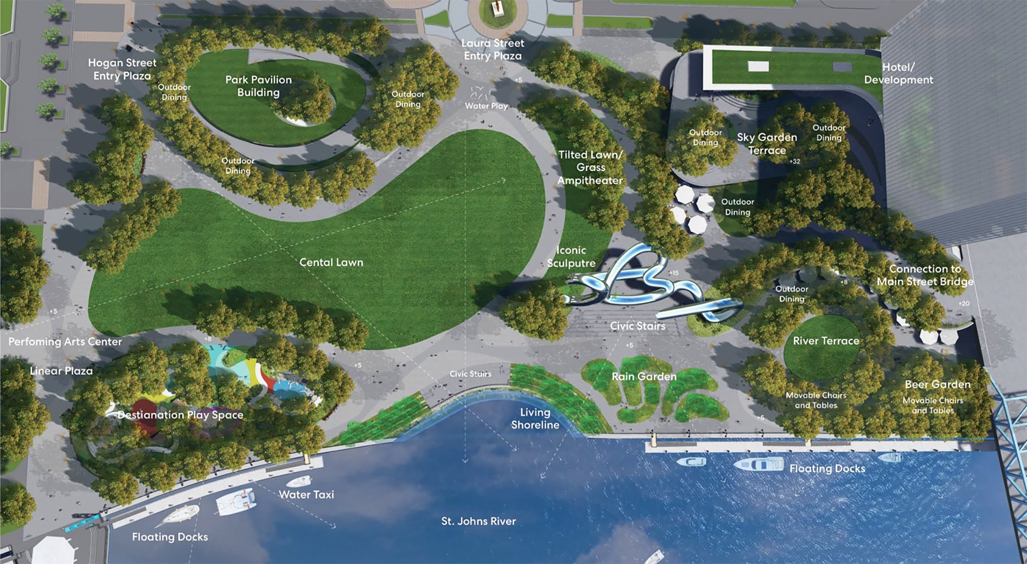 An overhead of the park plan.