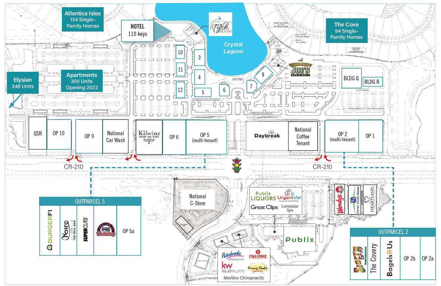 The site plan for the new Beachwalk shopping center.