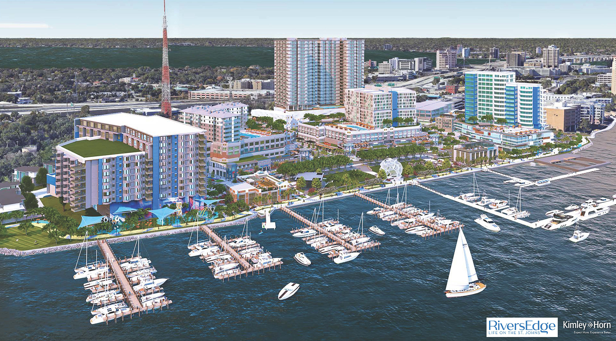 An artist's rendering of RiversEdge along the Downtown Southbank.
