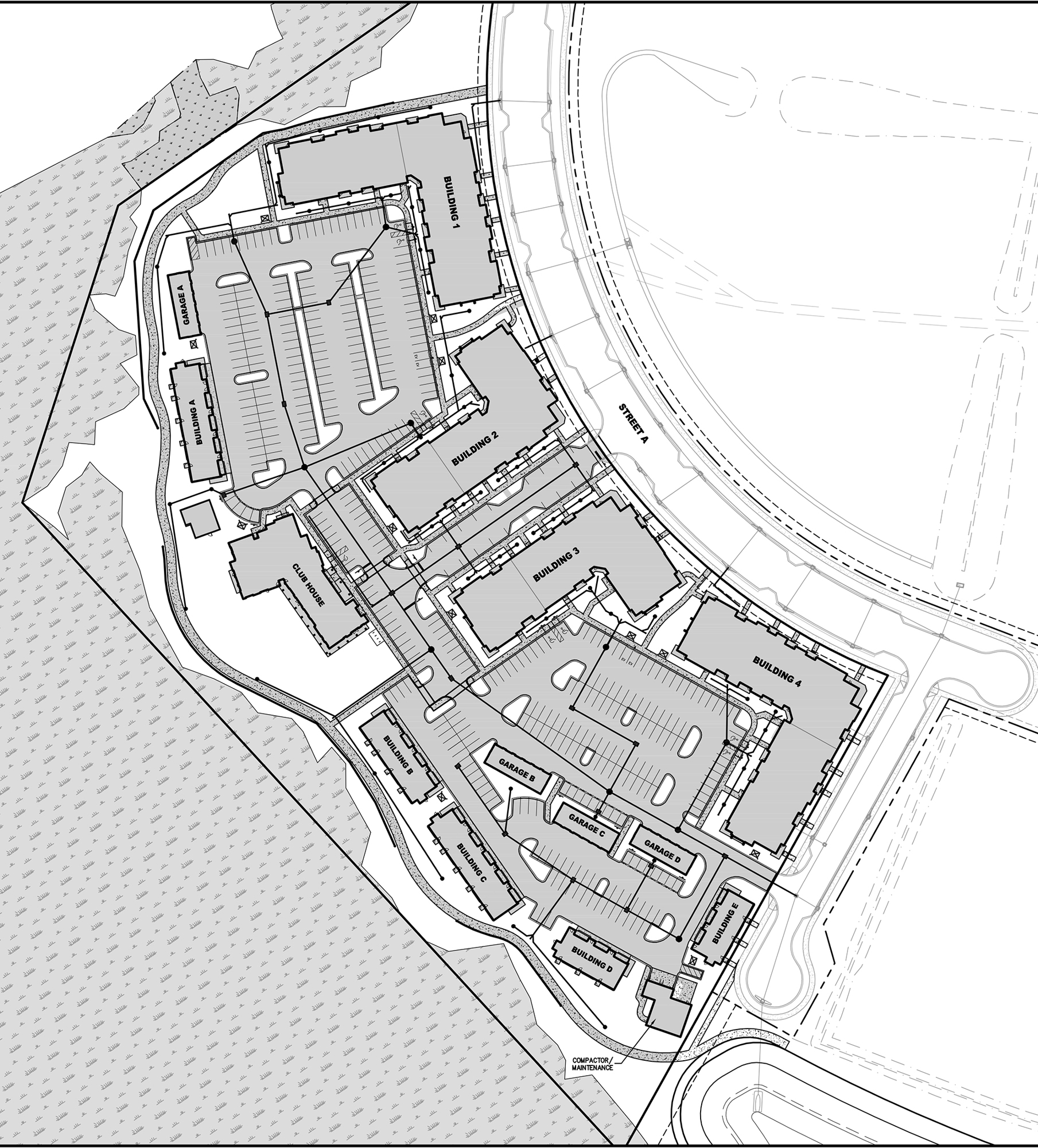 A conceptual site plan shows that Spectrum Companies plans 280 apartments and 20 town house units.