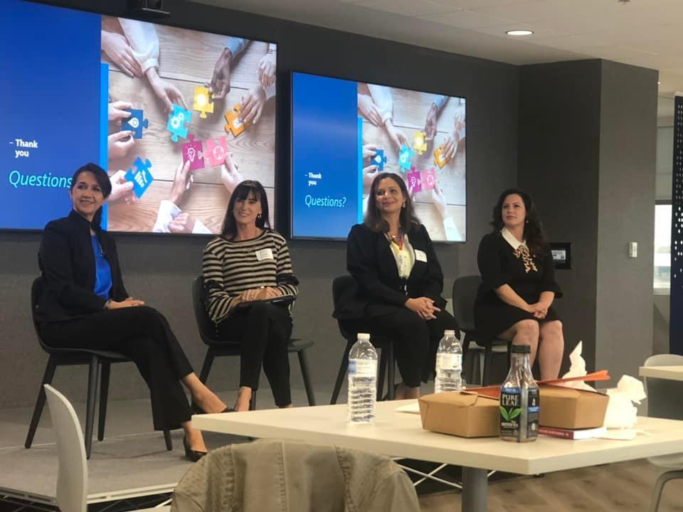 A Feb. 11 Jacksonville Women’s Network program at VyStar Tower featured, from left, Carmen Mantay, Laura Edgecombe, Rosalyna  Avila and Briehn Wildman.